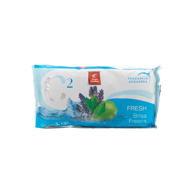 Jabón de tocador brisa fresca pack 3 unidades C2 130 gramos