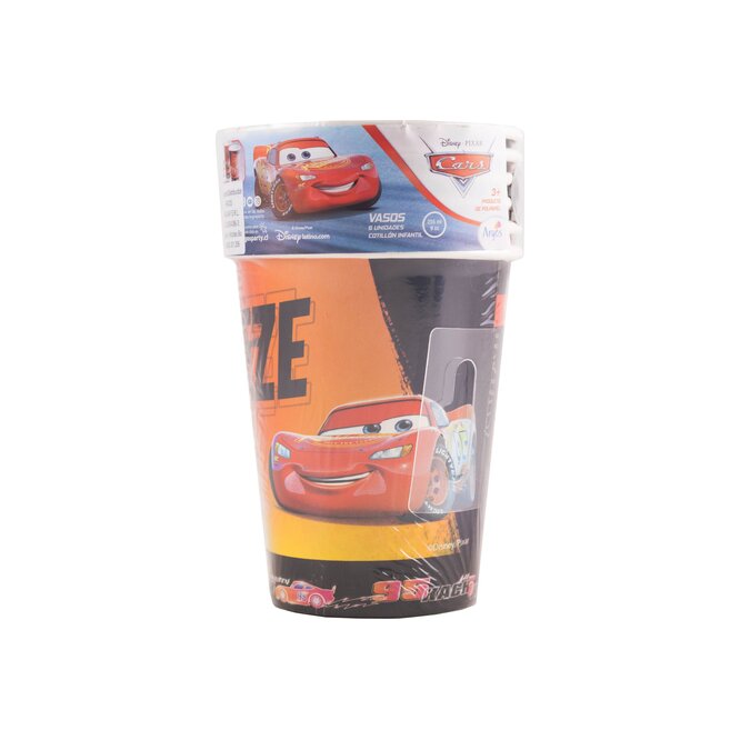 Vasos con diseño Cars en paquete Argos 6 unidades