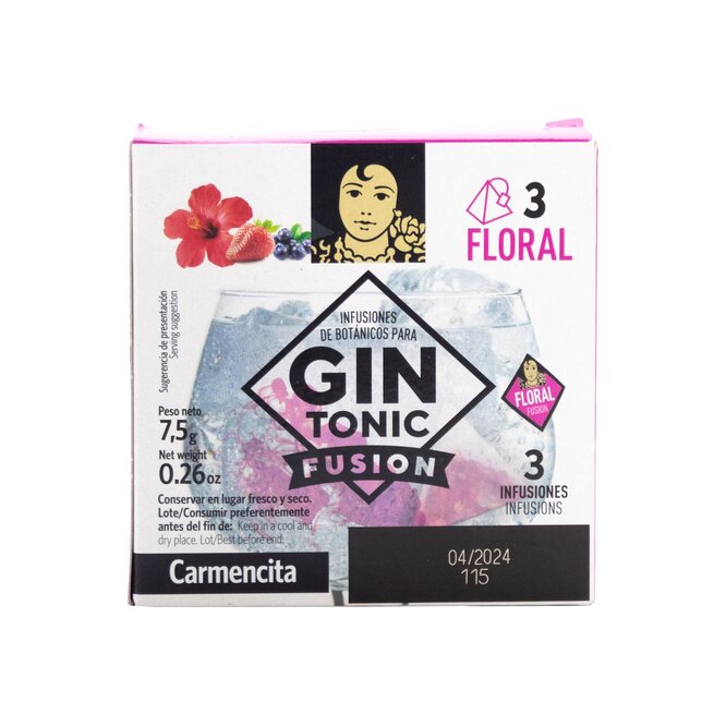 Infusiones de botánico para gin tonic floral Carmencita 3 unidades