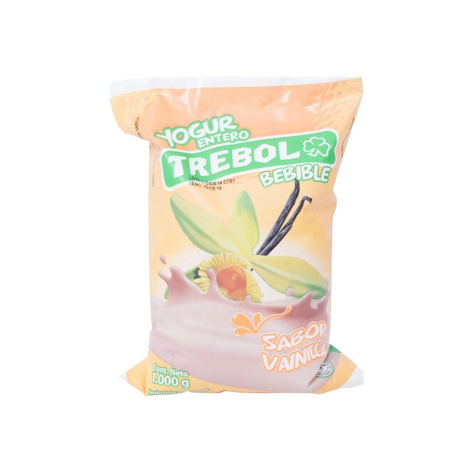 Yogurt Sabor a vainilla en sachet Trébol 1 litro