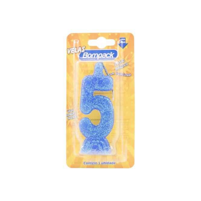 Vela Mágica N° 5 Color Azul Bompack