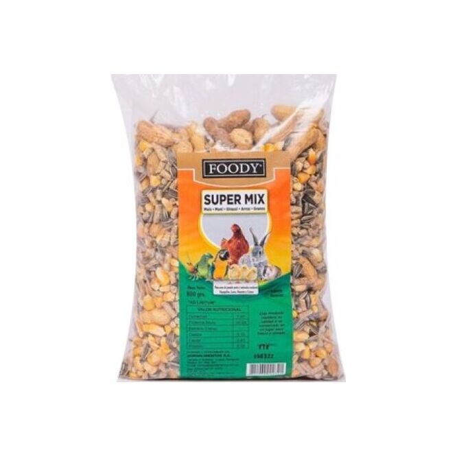 Alimento para aves super mix bolsa Foody 800 gramos