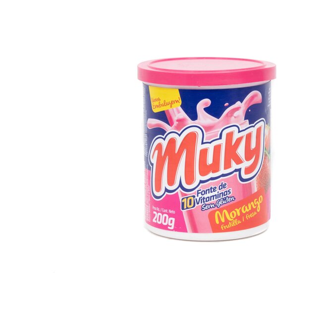 Polvo para batido sabor frutilla en polvo Muky 200 gramos
