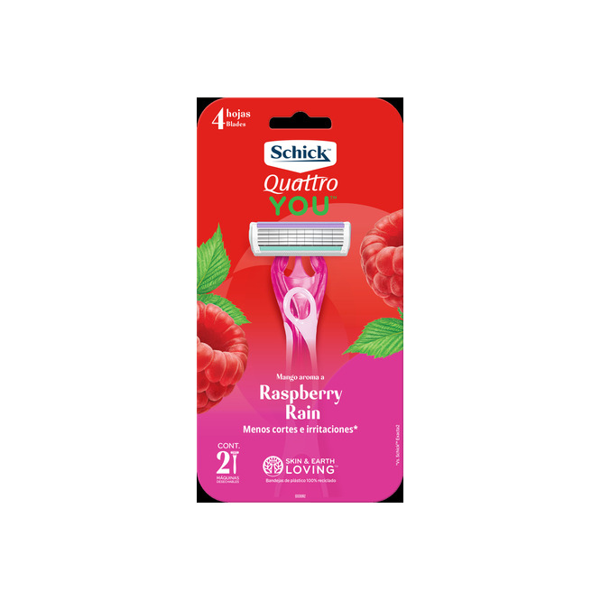 Máquina de afeitar Frambuesa Quattro Schick 2 unidades