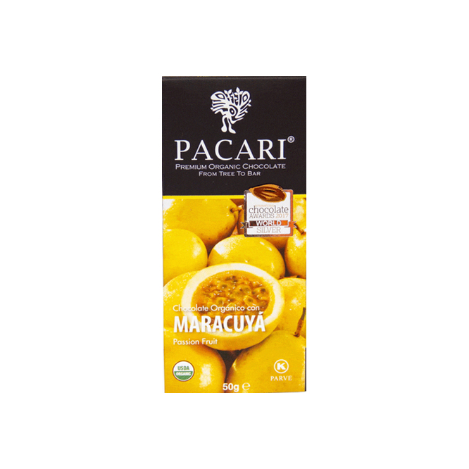 CHOCOLATE E/BARRA MARACUYA PACARI 50GR C