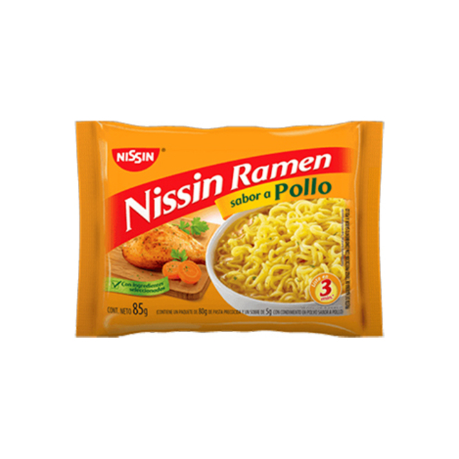 Fideo Ramen Sabor Pollo Nissin 85 gramos