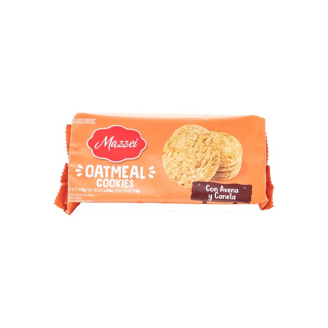 Galletita cookies con avena y canela paquete Mazzei 115 gramos