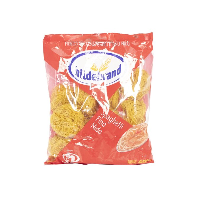 Fideo spaghetti fino nido paquete Hildebrand 400 gramos