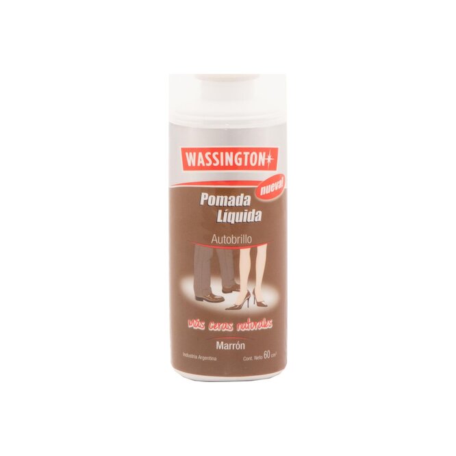 Betún Liquido Auto brillo Marrón Frasco Washington 60 ml