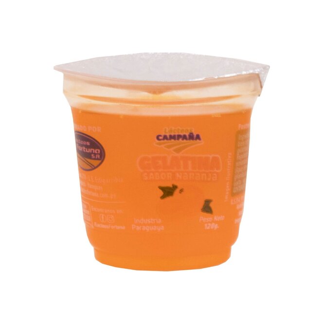 Gelatina sabor naranja La Fortuna 120 gramos