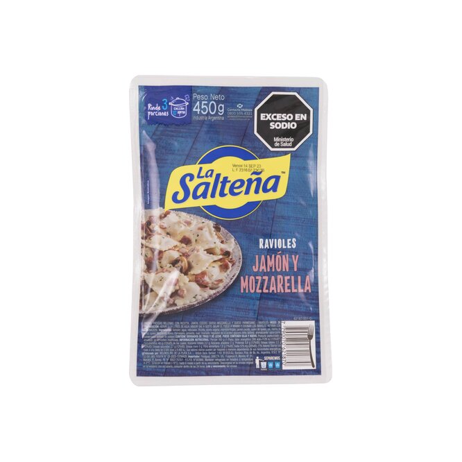 Ravioles de jamón y muzzarella La Salteña 450 gramos