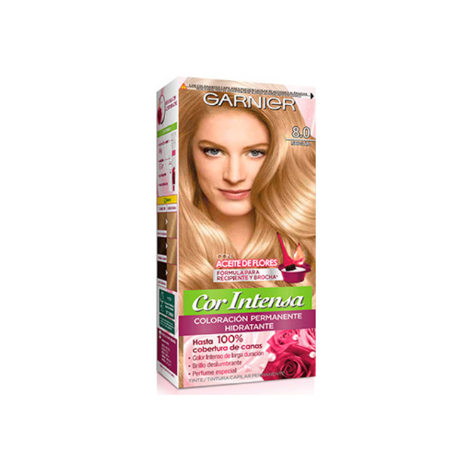 Tinte cabello rubio claro nro. 8.0 cor intensa Garnier por unidad