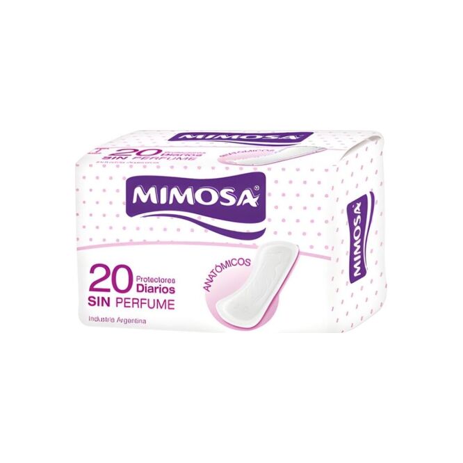 Protector diario femenino en paquete Mimosa 20 unidades