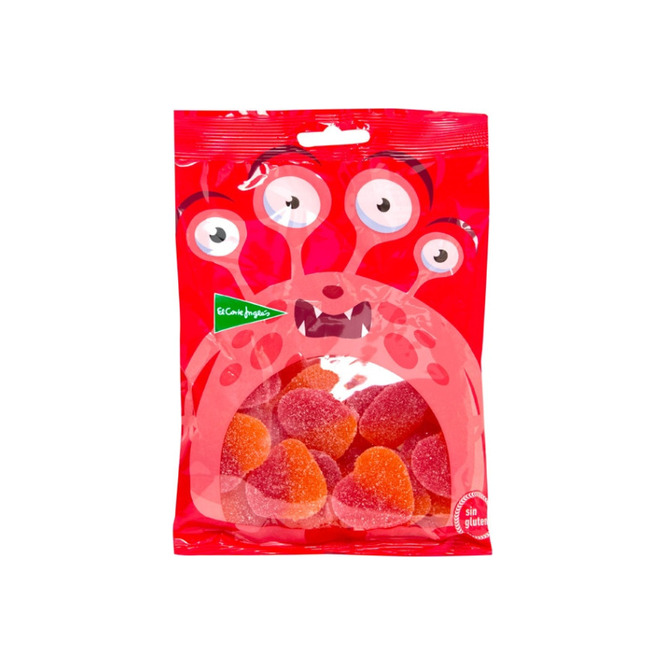 Caramelos de goma sabor melocotón en paquete El Corte Inglés 1 unidad