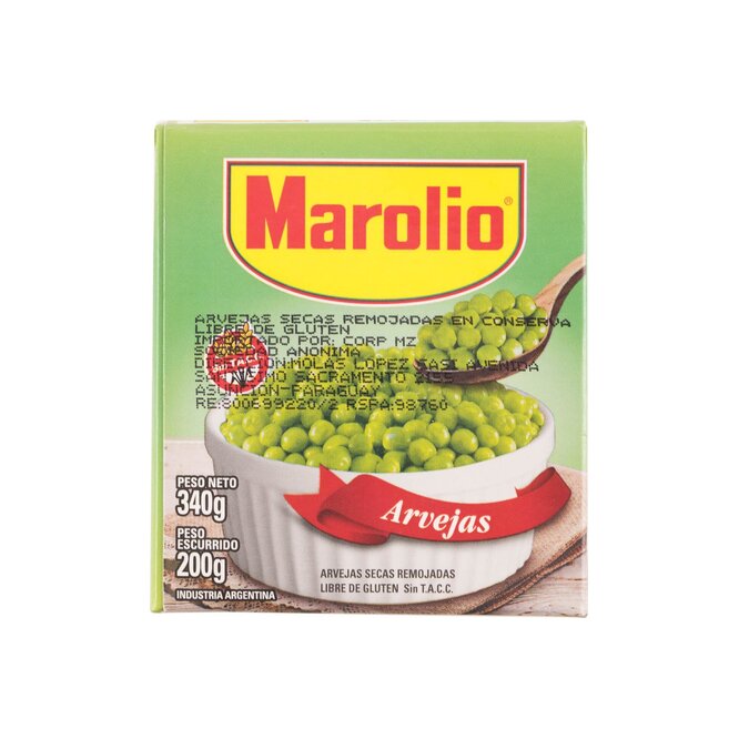 Arveja Secas Remojadas tetra Marolio 340 gramos