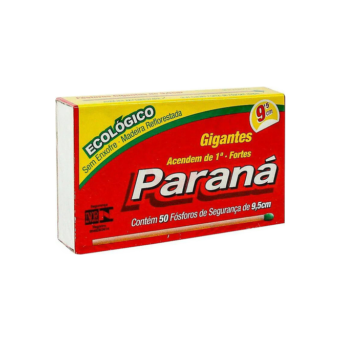 Fósforos Grande 9.5 cm en caja Paraná 50 unidades