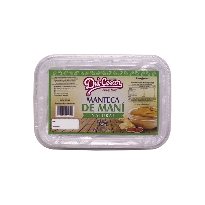 Manteca de maní natural frasco Dulcesar 200 gramos