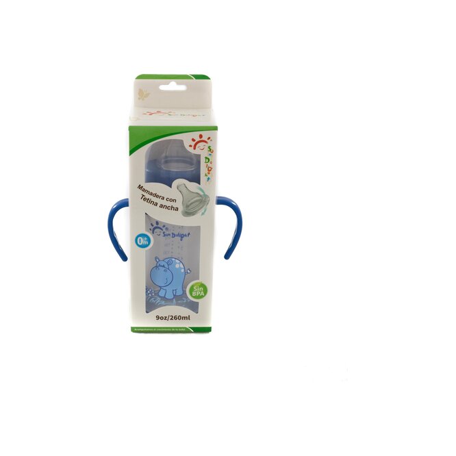 Mamadera Tetina Ancha con Manija Sundelight 260 ml