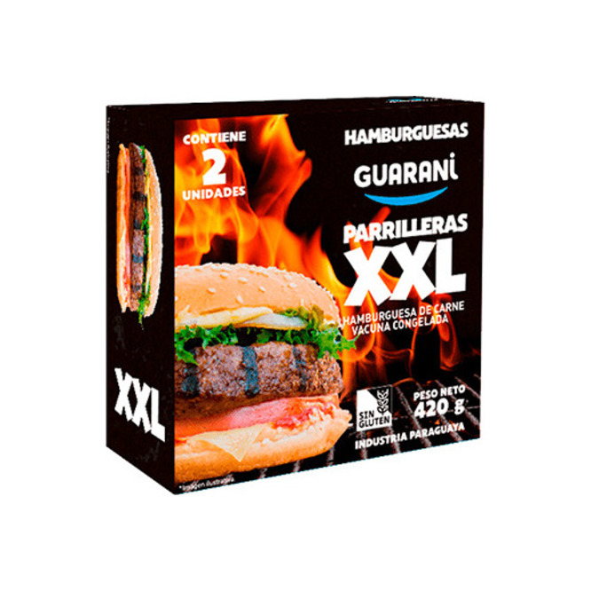 Hamburguesa parrillera xxl paquete Guaraní 2 unidades