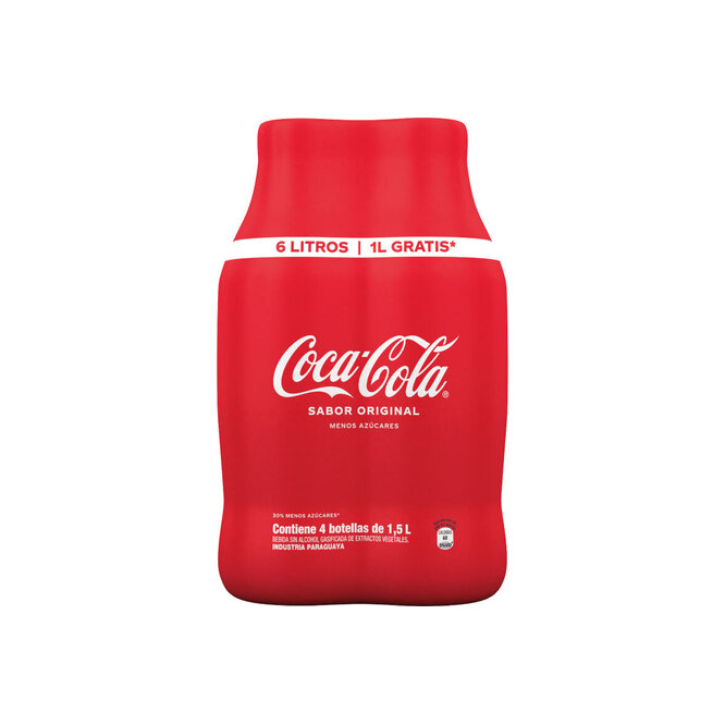Gaseosa Descartable pack de 4 unidades Coca Cola 1,5 litros