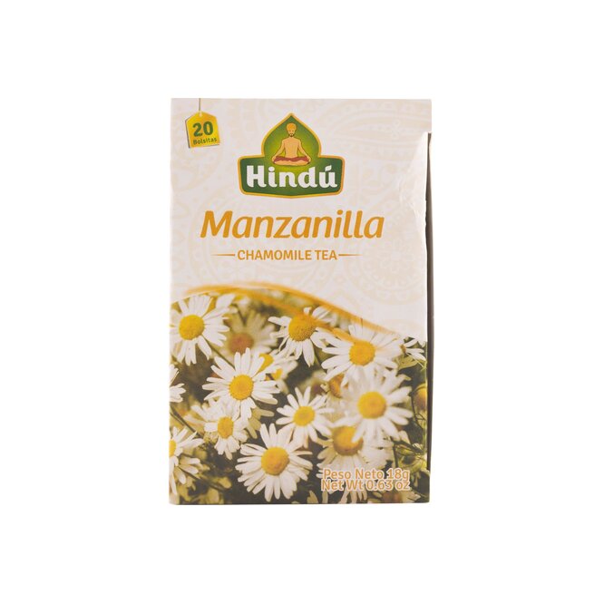 Té manzanilla 20 saquitos Hindú 18 gramos