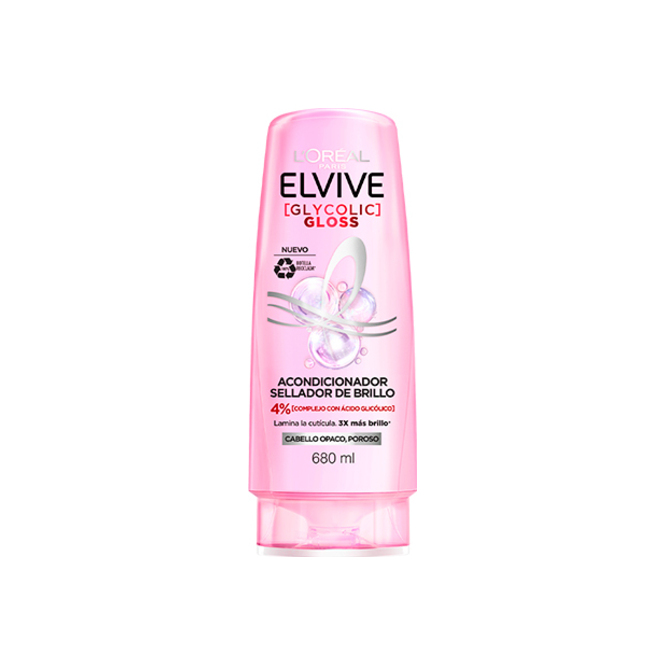 Acondicionador sellador de brillo en frasco Elvive 680 ml