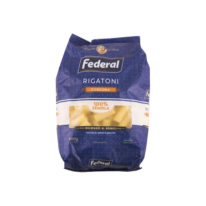 Fideo sémola rigatoni paquete Federal 500 gramos