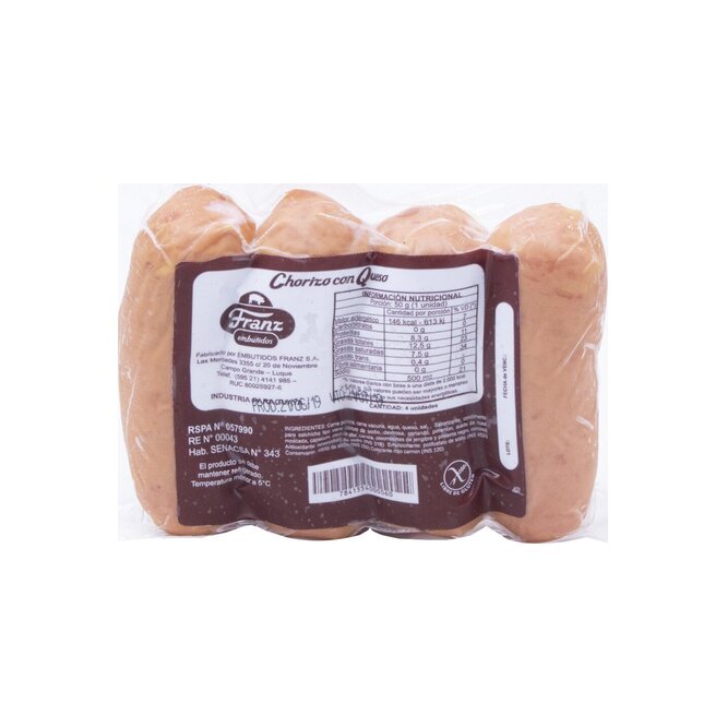 Chorizo con queso al vacío paquete Franz 4 unidades