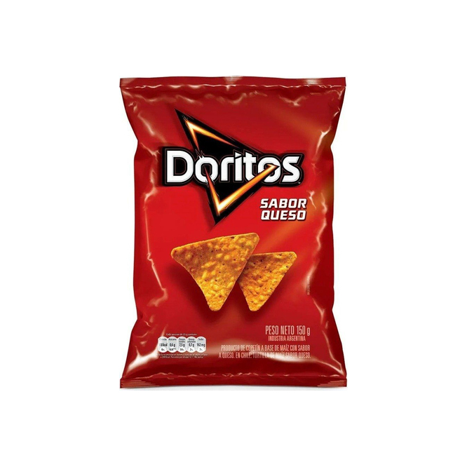Snack salado de Maíz Sabor Queso en paquetes Doritos 150 gramos