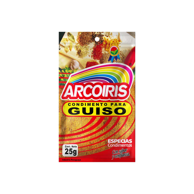 Condimento para guiso paquete Arcoíris 25 gramos