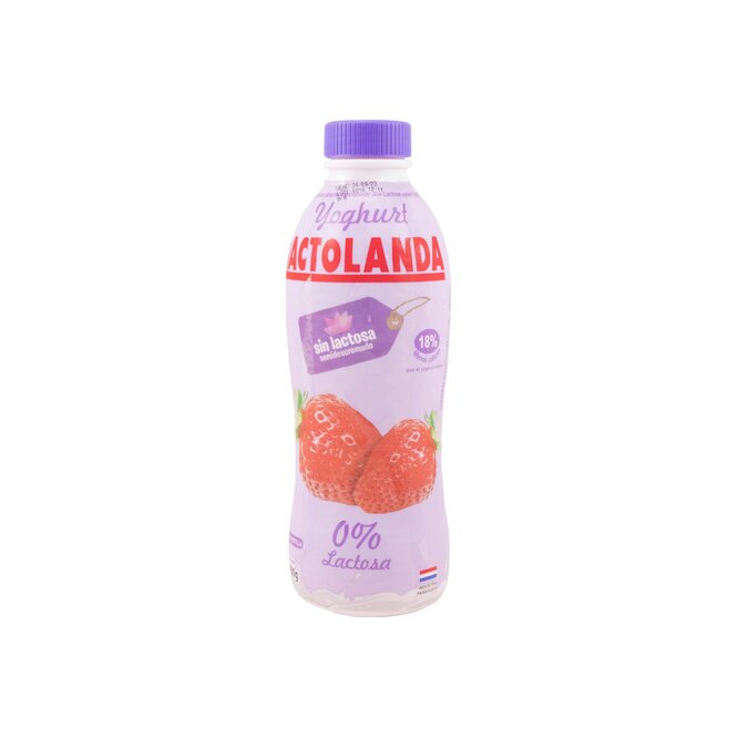 Yoghurt frutilla sin lactosa Lactolanda 900 ml