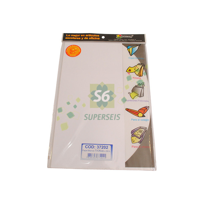 Papel blanco tamaño oficio especial 75 gramos Duson 50 Hojas