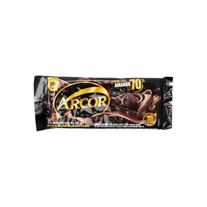 Chocolate Amargo en Barra Arcor 80 gramos