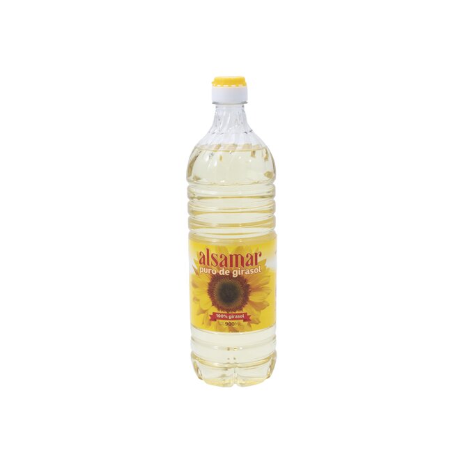 Aceite de girasol en botella descartable Alsamar 900 ml