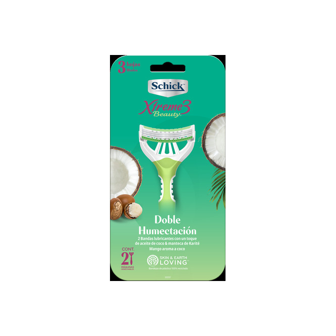 Máquina de afeitar xtreme 3 doble humectación women Schick 2 unidades