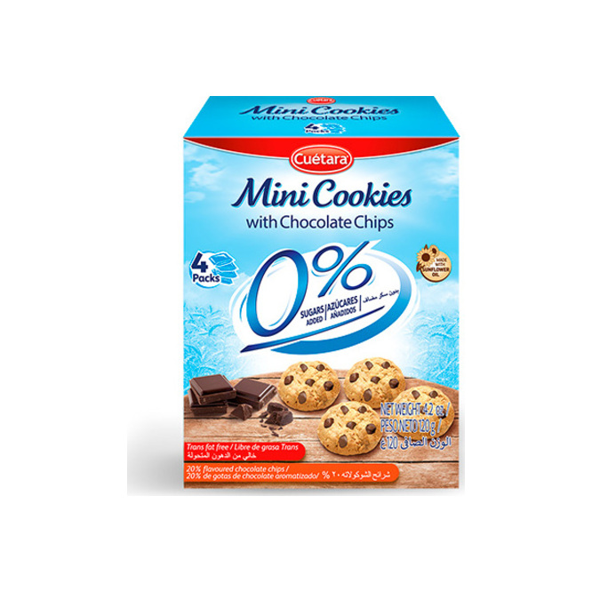 Mini cookies con chocolate chips Cuétara 120 gramos