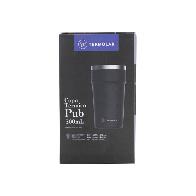 COPO TERMICO PUB TERMOLAR NEGRO 500 ML