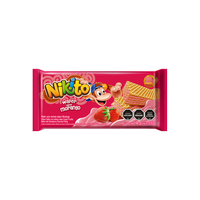 GALLETITA WAFER/RELL FRUTILLA NIKITO 100