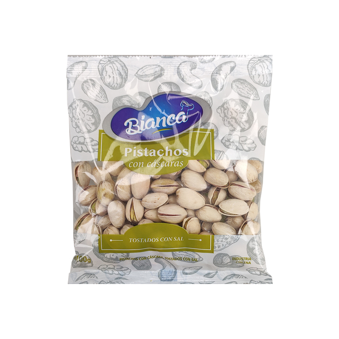Pistachos con cáscara tostados Bianca 100 gramos