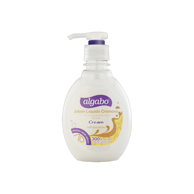 Jabón líquido corporal cream en frasco Algabo 300 ml