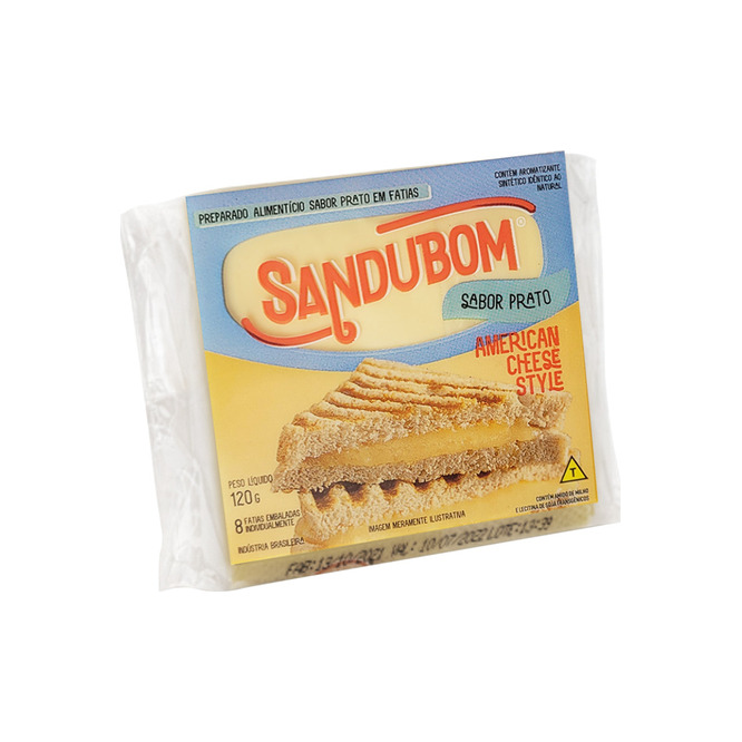 Queso Sabor Prato 8 Fetas Embaladas Individualmente Sandubom 120 gramos