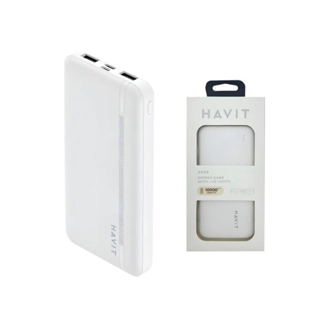 Cargador portátil capacidad 10000 mAh color blanco Havit 1 unidad