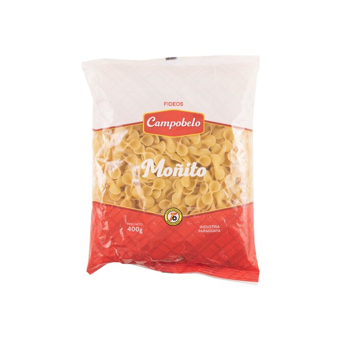 Fideo moñito paquete Campobello 400 gramos