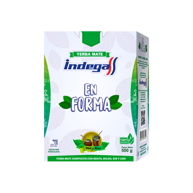 Yerba mate compuesta caja Indega 500 gramos