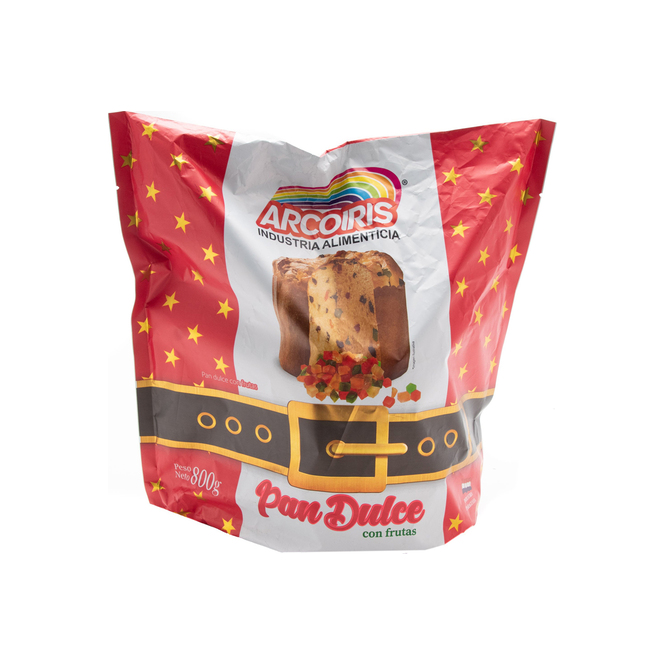 Pan dulce con frutas en paquete Arco Iris 800 Gramos