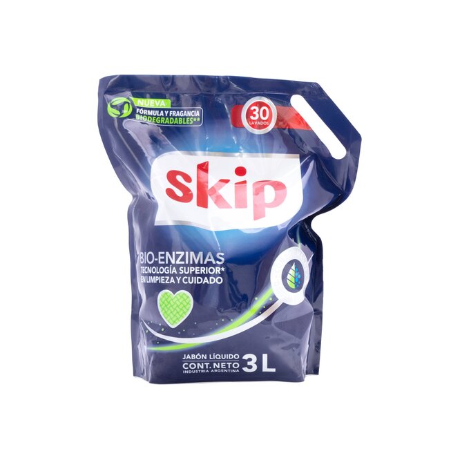 Jabón Líquido para ropa bio-enzimas Skip 3 litros