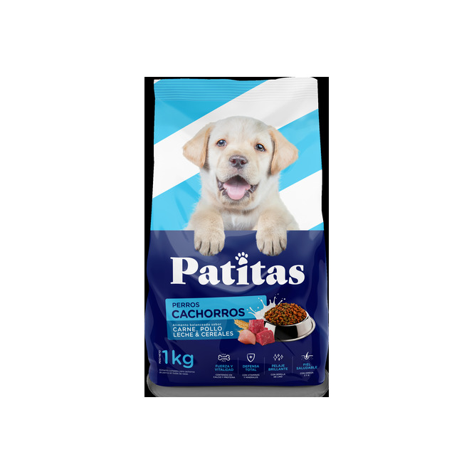 Alimento para perro Cachorro sabor a carne y pollo en bolsa Patitas 1 kilo
