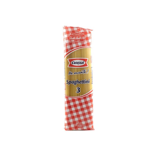 Fideo Spaghettini 3 en paquete Carozzi 400 gramos