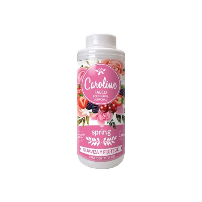 Talco Perfumado Corporal Spring en frasco Caroline 100 gramos