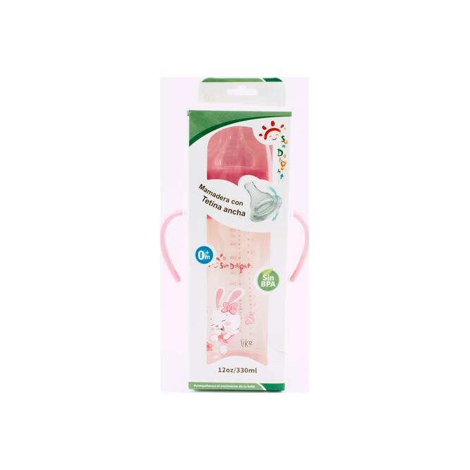 Mamadera con tetina ancha con manija Sun 330 ml